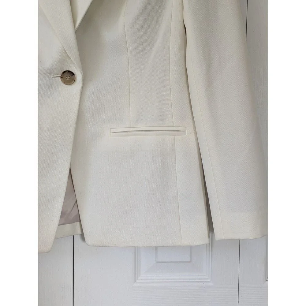 J. Crew Alexandra Blazer in Wool Blend Twill Size 2 Ivory NWT $398 CI380